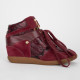 Michael Kors sneakersy bordowe na koturnie