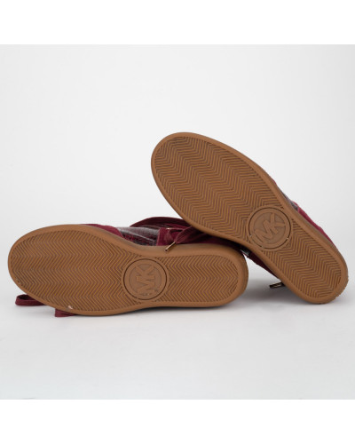 Michael Kors sneakersy bordowe na koturnie