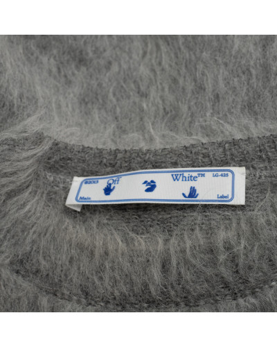 Off-White Sweter szary z logo X