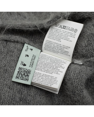 Off-White Sweter szary z logo X