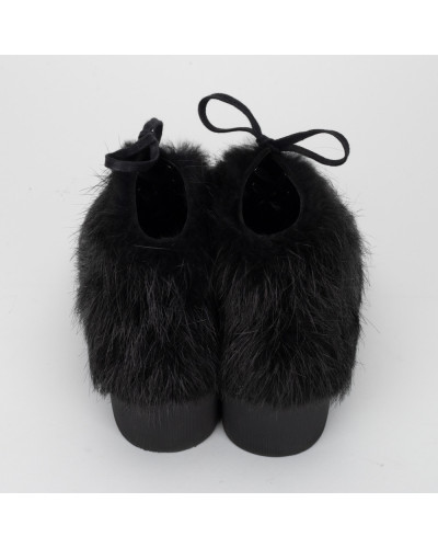 Chanel  Buty czarne botki z futerkiem