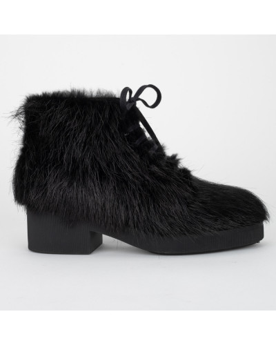 Chanel  Buty czarne botki z futerkiem