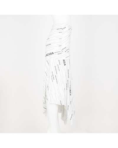 Balenciaga Spódnica biała dzianinowa w logo