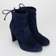 Stuart Weitzman Buty granatowe botki na obcasie
