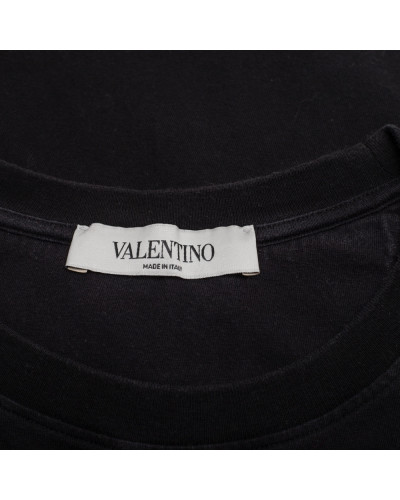 Valentino Ubranie czarny T-shirt z nadrukiem