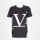 Valentino Ubranie czarny T-shirt z nadrukiem