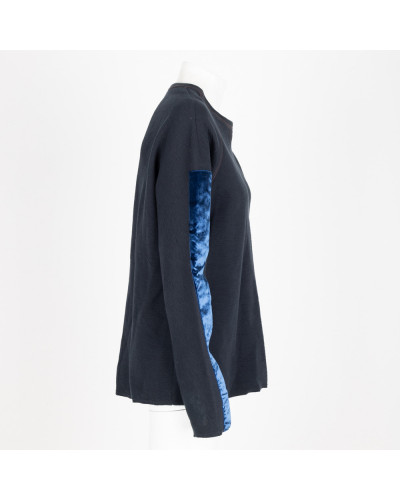 Lanvin Ubranie czarna bluza z welurowymi wstawkami