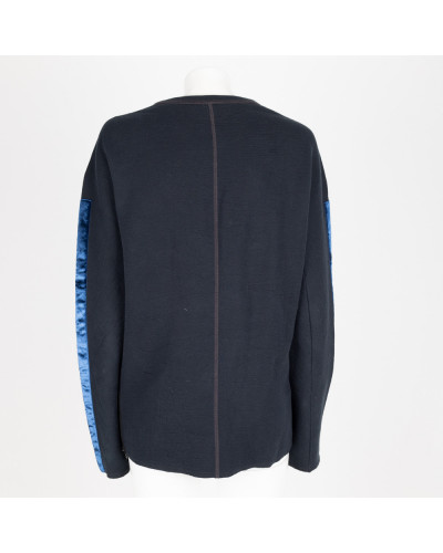 Lanvin Ubranie czarna bluza z welurowymi wstawkami