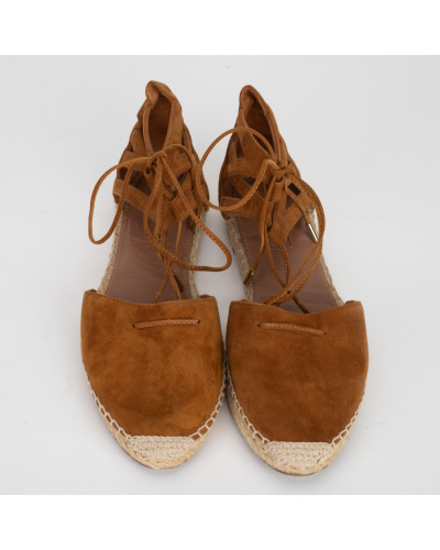 Aquazzura Espadryle brazowe zamszowe