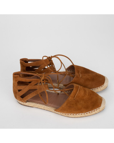 Aquazzura Espadryle brazowe zamszowe