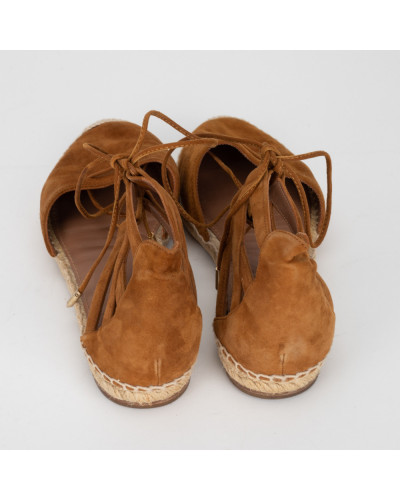 Aquazzura Espadryle brazowe zamszowe
