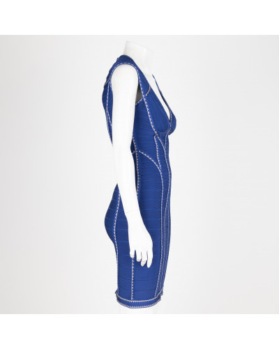 Herve Leger Sukienka NIEBIESKA SILVIA