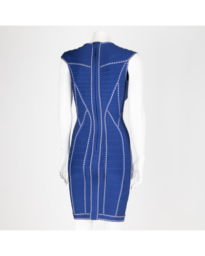 Herve Leger Sukienka NIEBIESKA SILVIA