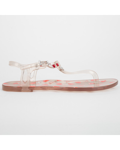 Moschino Sandały transparentne w serca