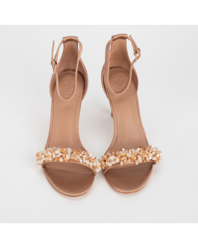 Tory Burch Szpilki saty7nowe z kamieniami