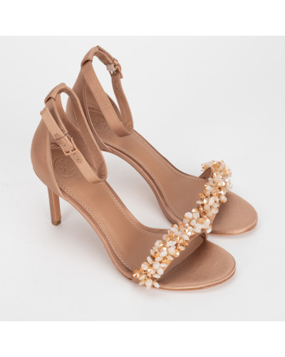 Tory Burch Szpilki saty7nowe z kamieniami