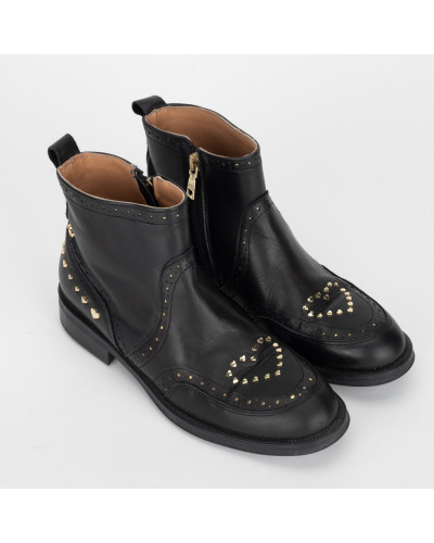 Moschino Buty czarne botki z jetami