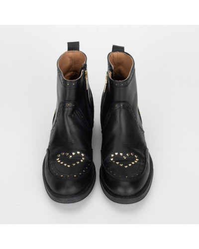 Moschino Buty czarne botki z jetami