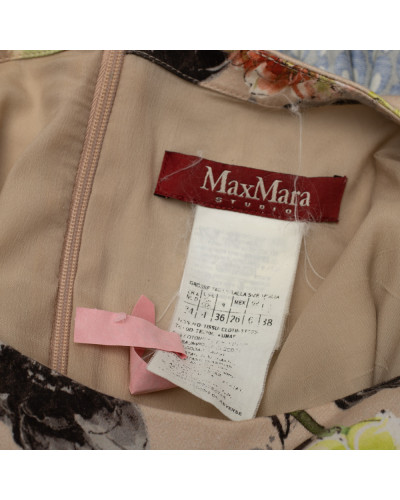 Max Mara Sukienka bezowa w kwiaty