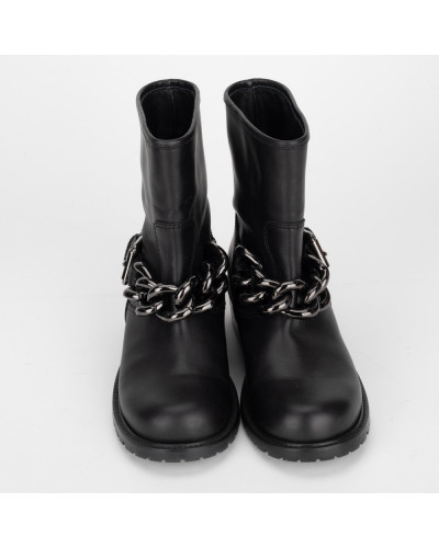 Giuseppe Zanotti  Botki czarne z łańcuchem