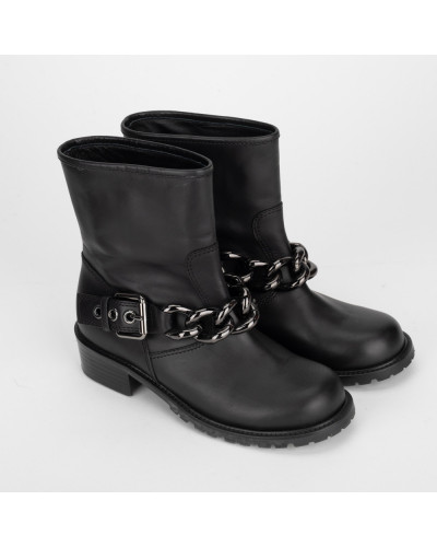 Giuseppe Zanotti  Botki czarne z łańcuchem