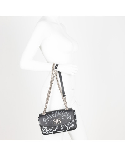 Balenciaga Torebka czarna z napisami