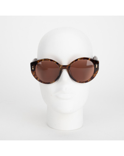 Fendi Okulary w monogram brązowe