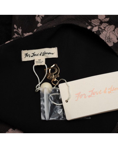 For Love & Lemons Sukienka szara w kwiatki
