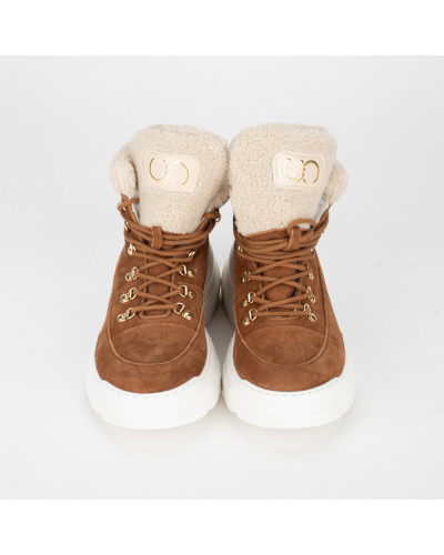 Casadei Buty brązowo-białe botki