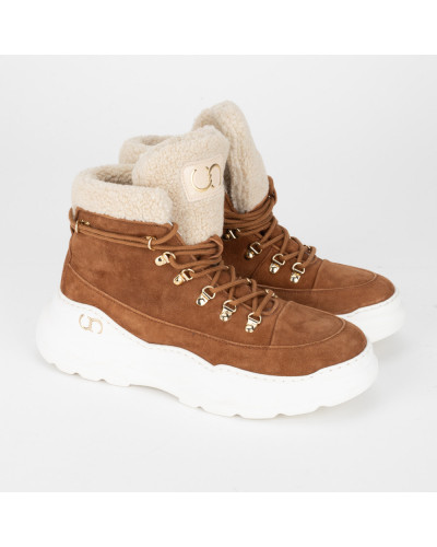 Casadei Buty brązowo-białe botki