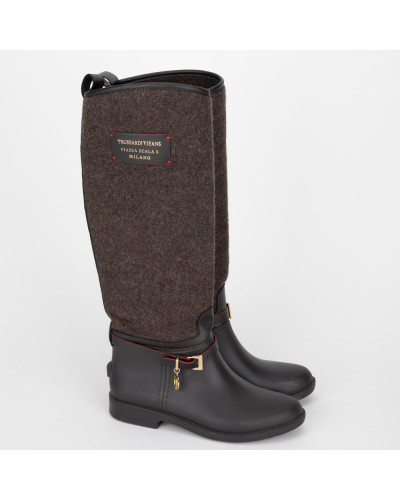 Trussardi Kozaki brązowe z gumą