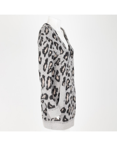 The Kooples Sweter w panterke szary