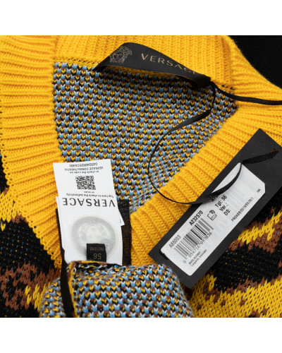 Versace Sweter zółty z logo
