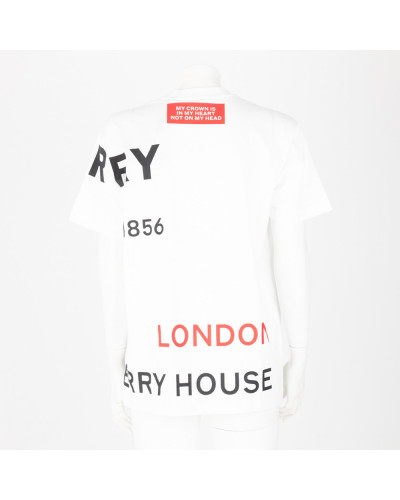 Burberry T-shirt biały z nadrukime XS