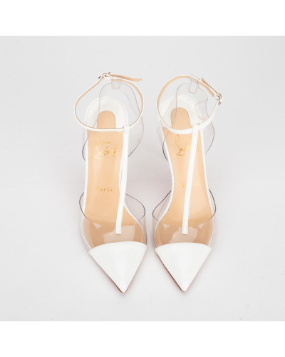 Christian Louboutin Buty transparentne szpilkiz białymi wstawkami NOSY