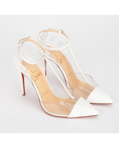 Christian Louboutin Buty transparentne szpilkiz białymi wstawkami NOSY