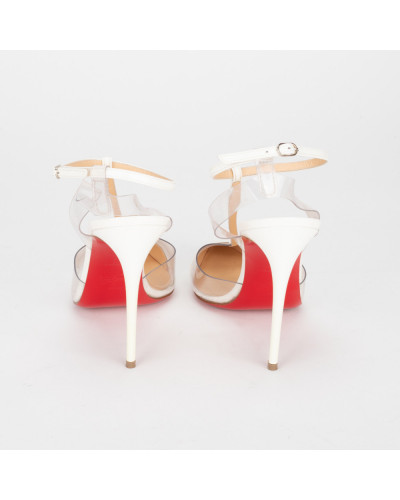 Christian Louboutin Buty transparentne szpilkiz białymi wstawkami NOSY