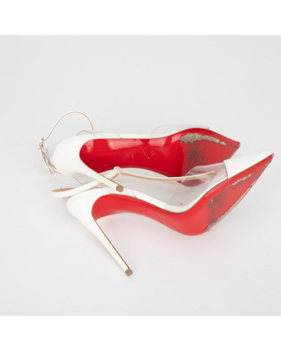 Christian Louboutin Buty transparentne szpilkiz białymi wstawkami NOSY