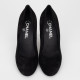 Chanel  Buty czarne zamszowe z logo na obcasie