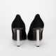 Chanel  Buty czarne zamszowe z logo na obcasie