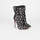 Christian Louboutin Buty czarne botki ze srebrnymi elementami NAIL BOOTY