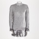 Alexander McQueen Sweter szary z cekinami