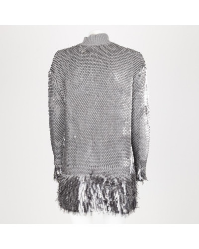 Alexander McQueen Sweter szary z cekinami