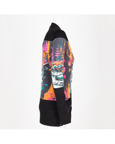 Balenciaga czarno-kolorowy kardigan