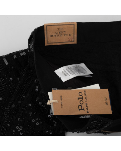 Ralph Lauren Spodnie czarne cekinowe