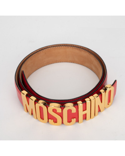 Moschino Pasek czerwony z napisem