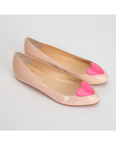 Christian Louboutin Buty baleriny rożowe z sercem