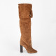 Saint Laurent  Kozaki brazowe zamszowe