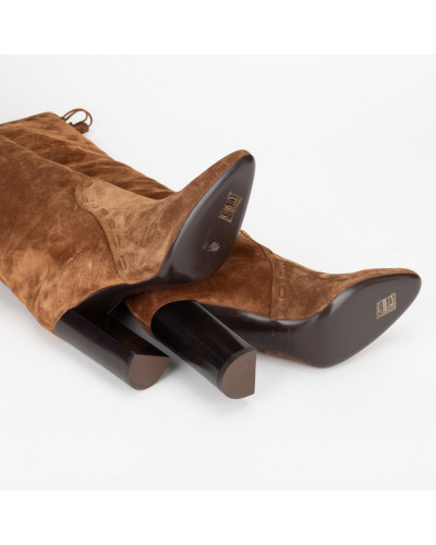 Saint Laurent  Kozaki brazowe zamszowe
