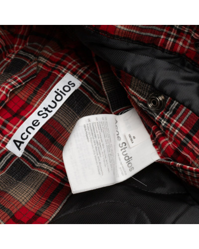 Acne Studios Kurtka czerwona męska w kartę